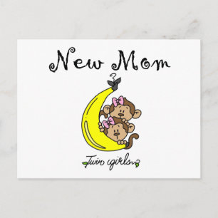 Twin Girls New Mum T-shirts and Gifts Postcard