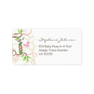Twin Girls Pink Peas In A Pod Baby Address Labels