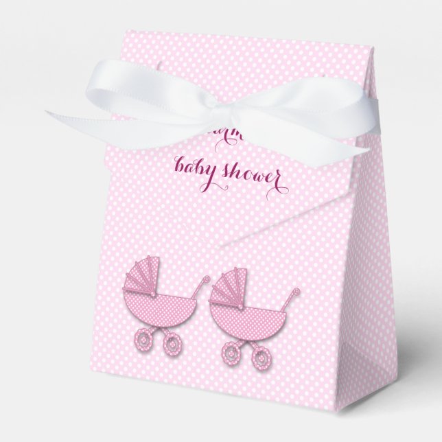 twin girls polka dots - favour box (Front Side)