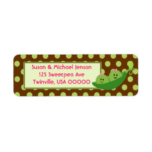 Twin Girls Return Address Label