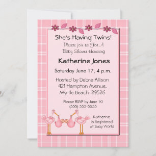 Twin Girls Shower Invitation