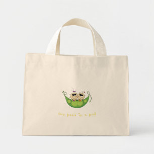 Twin Girls - Two Peas in a Pod Mini Tote Bag