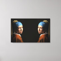 TWIN GIRLS WITH A PEARL EARRING Digital Art canvas