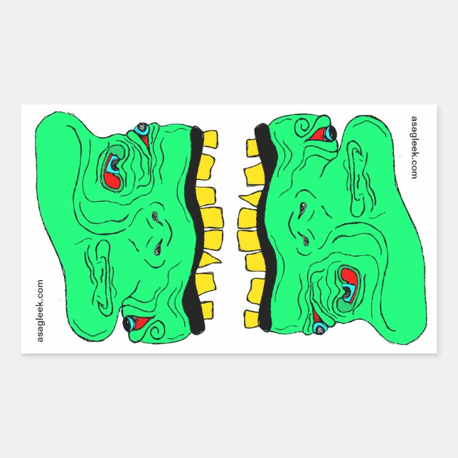 Twin Goblin Heads Sticker (Front)