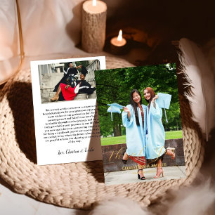 Twin Graduate Photo Graduation Thank You Card
