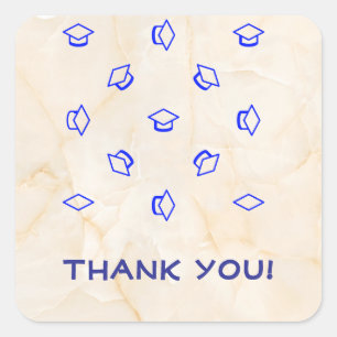 Twin Graduates Say Thank You Square Sticker