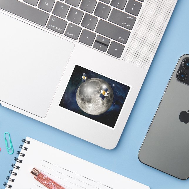 Twin Grail Spacecraft Orbiting The Moon. (Laptop w/ iPhone)