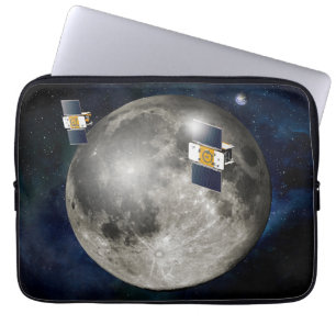 Twin Grail Spacecraft Orbiting The Moon. Laptop Sleeve