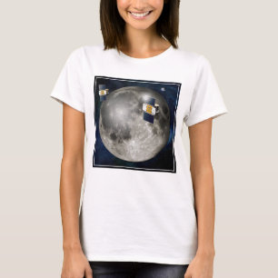 Twin Grail Spacecraft Orbiting The Moon. T-Shirt