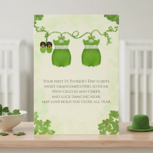 Twin Granddaughters First St Patrick Day  Card
