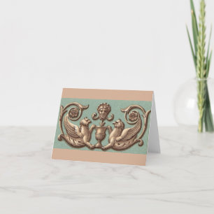 twin gryphons note card
