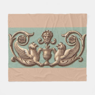 twin gryphons print fleece blanket
