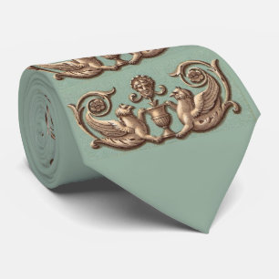twin gryphons print tie