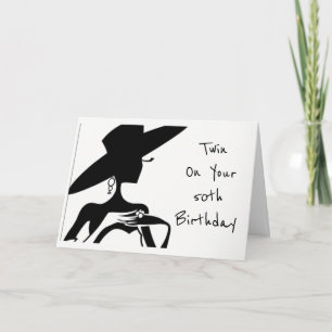 TWIN-HAPPY *50th BIRTHDAY** TWIN'S BIRTHDAY Card