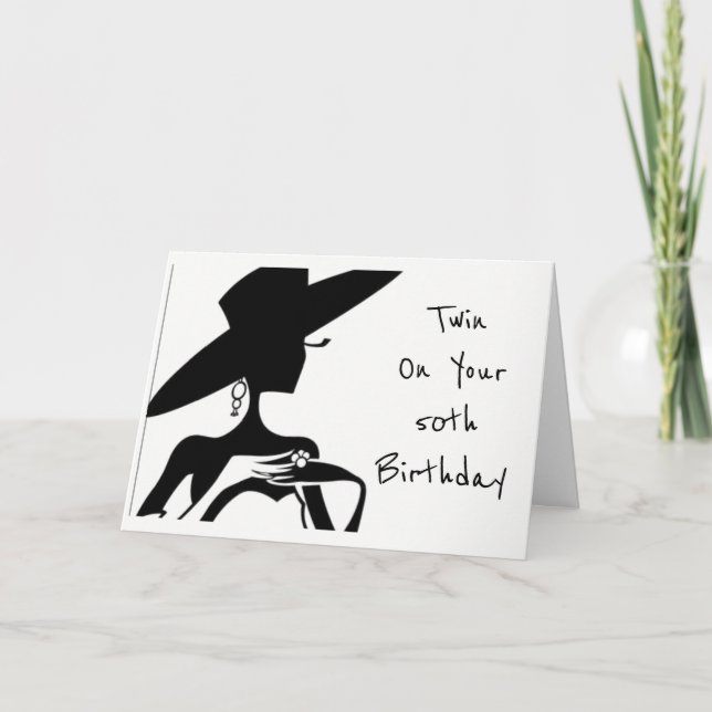 TWIN-HAPPY *50th BIRTHDAY** TWIN'S BIRTHDAY Card (Front)