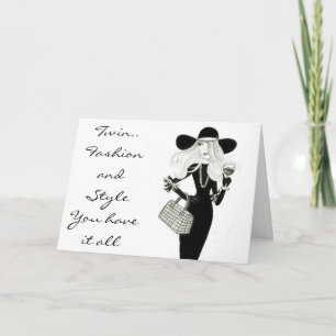 **TWIN**HAPPY BIRTHDAY-FASHIONISTA WITH STYLE CARD