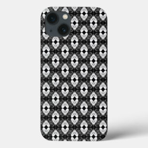 Twin Hearts on Black Pattern  iPhone 13 Case