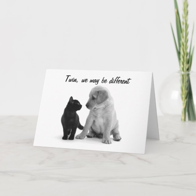 TWIN HUMOR=BIRTHDAY FUN FOR MY TWIN CARD (Front)