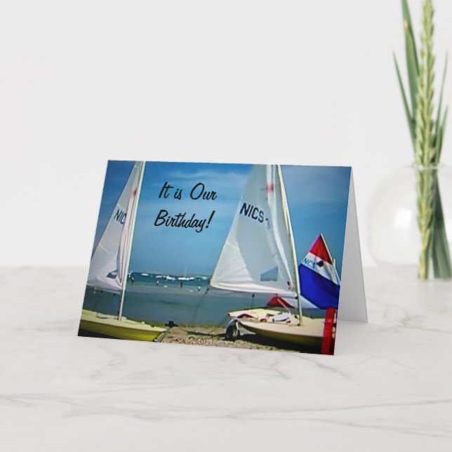 TWIN-I'M HAPPY I SHARE MY BIRTHDAY WITH "YOU" CARD (Front)