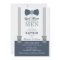 Twin Little Men Baptism Invitation, Blue, Grey