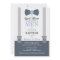 Twin Little Men Baptism Invitation, Blue, Grey