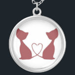 Twin love cats necklace<br><div class="desc">Twin cats necklace</div>