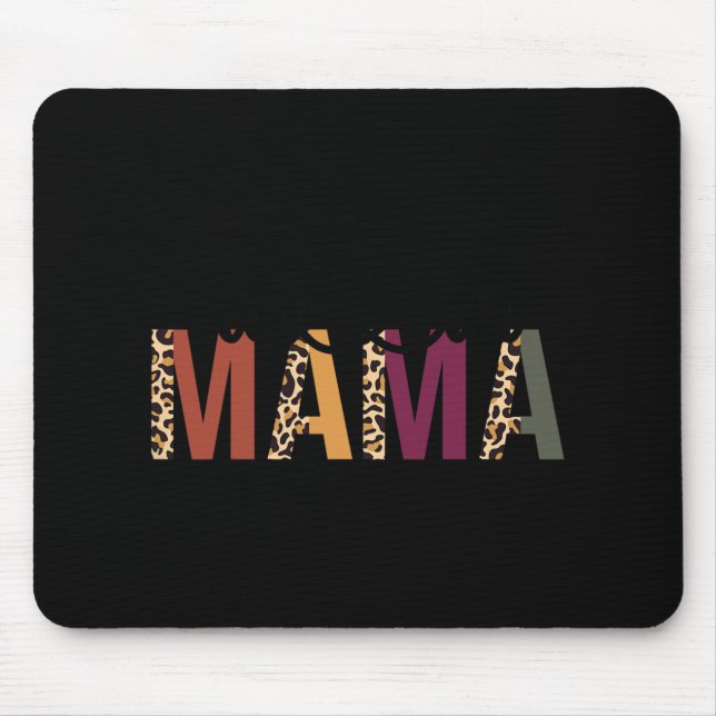 Twin Mama Mothers Day Squared Mommy Leopard New Mo Mouse Mat (Front)
