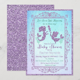 TWIN Mermaid Under the Sea Baby Shower Invitation
