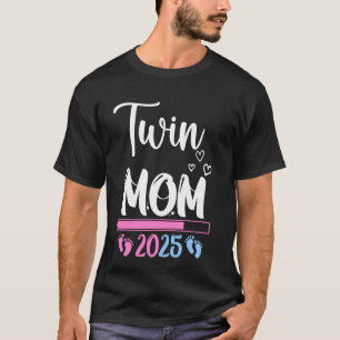 TWIN MOM 2025 Expectant Mothers of Twins Birth T-Shirt