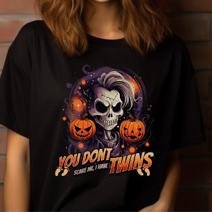 Twin mom Halloween, you don't scare me mother gift Tri-Blend Shirt
