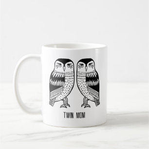 TWIN MOM Owls Cute Simple Modern Minimalist Coffee Mug