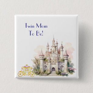 Twin Mom to Be Castle 15 Cm Square Badge
