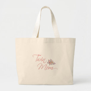 Twin Mum Butterflies Large Tote Bag