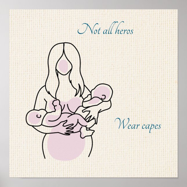 Twin Mum Superhero Poster (Front)