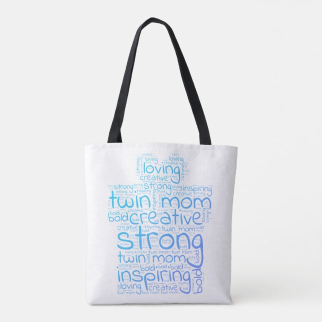 Twin Mum Word Cloud  Tote Bag (Back)