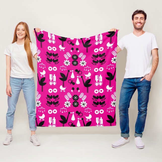 Twin Non Gender Stalk Delivery Fleece Blanket (In Situ)