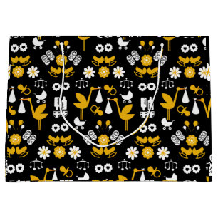 Twin Non Gender Stalk Delivery Large Gift Bag