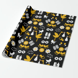 Twin Non Gender Stalk Delivery Wrapping Paper