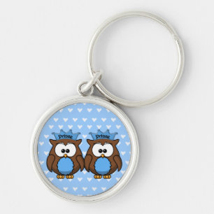 twin owl princes key ring