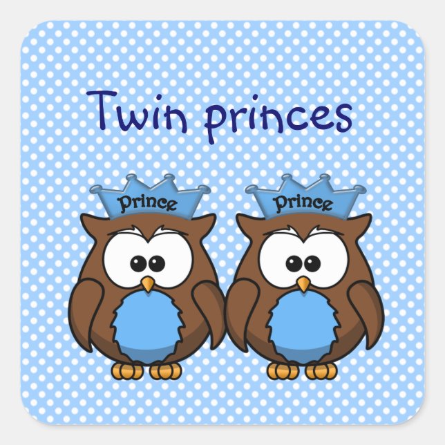 twin owl princes square sticker (Front)
