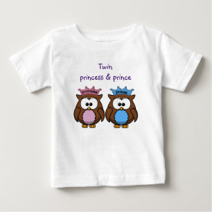twin owl princess & prince baby T-Shirt