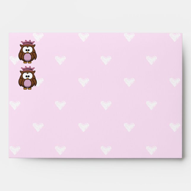 twin owl princesses envelopes (Front)
