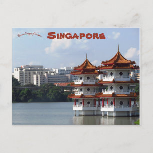 Twin Pagodas Chinese Garden Singapore Postcard