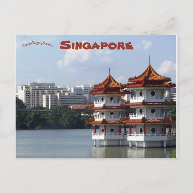 Twin Pagodas Chinese Garden Singapore Postcard (Front)