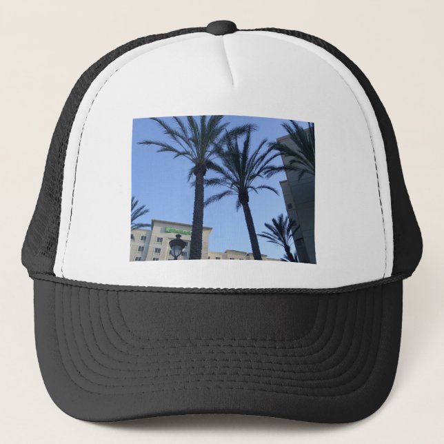 Twin Palms California Vacation Trucker Hat (Front)