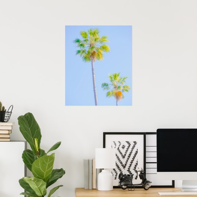 Twin Palms in Soft Focus Poster (Home Office)