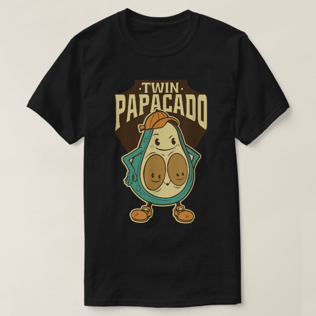 Twin Papacado Fathers Day  T-Shirt (Design Front)