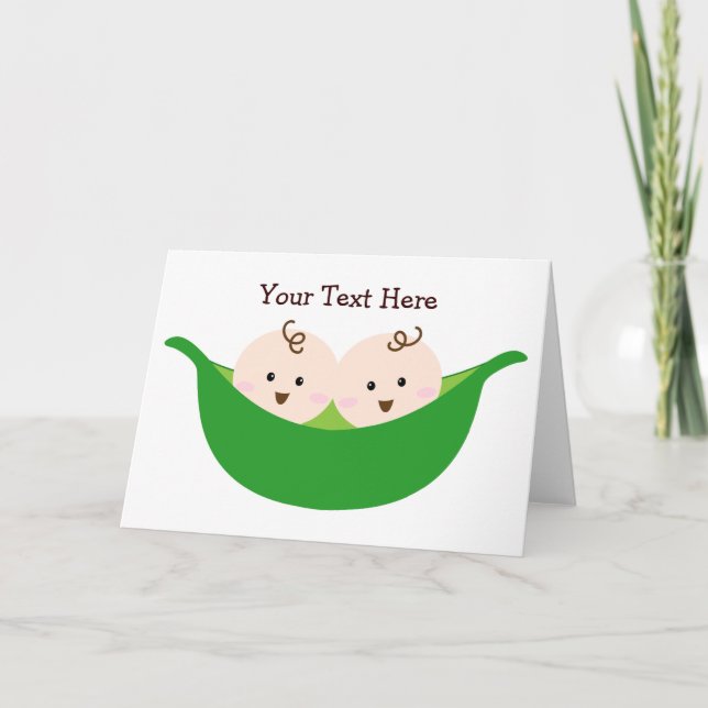 Twin Pea Pods (customisable) Card (Front)