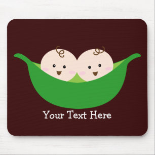 Twin Pea Pods (customisable) Mouse Mat
