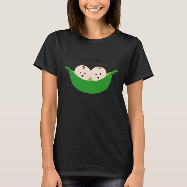 Twin Pea Pods (customisable) T-Shirt (Front)